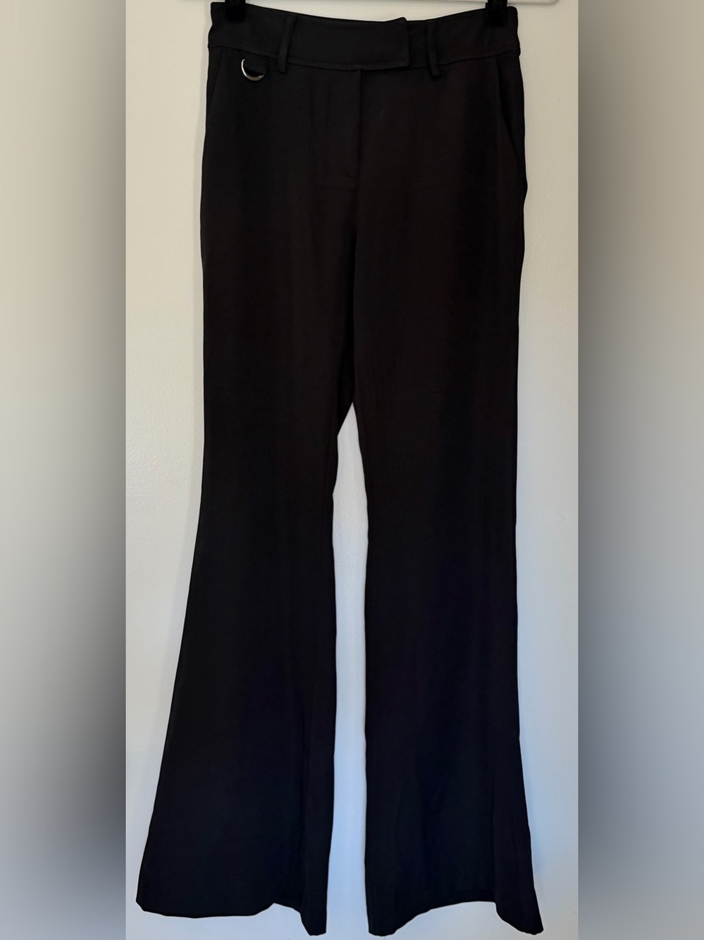 Fashion Nova Black Tailored High Rise Trouser Pants XS Belt Detail